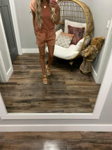 WASHED MARSALA LOUNGE TOP