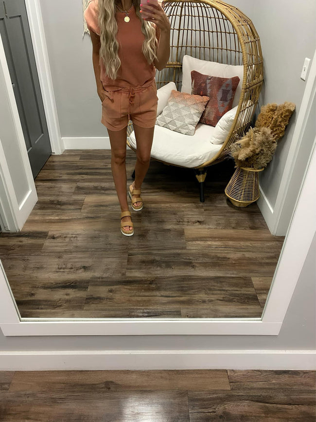 WASHED MARSALA LOUNGE TOP