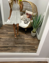 WHITE TIERED SUN DRESS