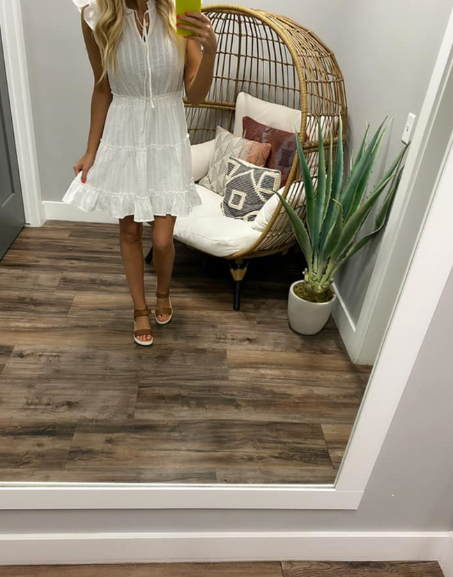 WHITE TIERED SUN DRESS