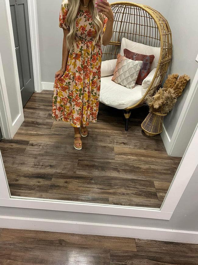 KIRA SMOCKED BLOSSOM FLORAL DRESS