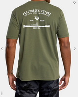 MENS OLIVE RVCA BRANDING TEE