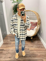 WRANGLER PLAID HENLEY HOODED TOP