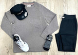 MENS THE NORMAL BRAND PUREMESO GREY CREW PULLOVER