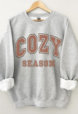 HEATHER GREY COZY SEASON CREW SWEATER