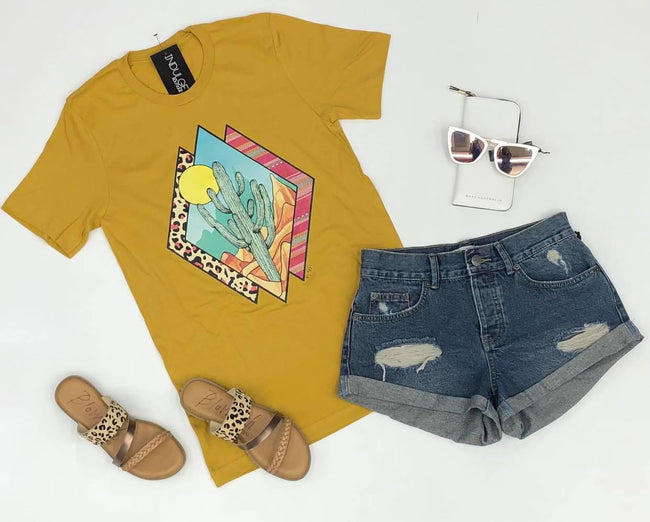 MUSTARD AZTEC TEE