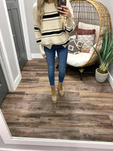 OVERSIZED STRIPE SWEATER TOP