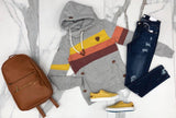 LIGHT GREY COLORBLOCK HOODIE