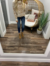 IVORY AZTEC SOFT SWEATER TOP