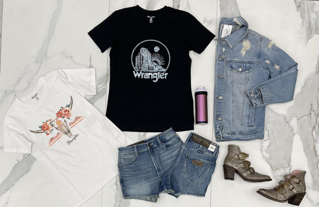 WHITE BOHO WRANGLER TEE