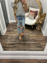 IVORY DOTTED PRINT BLOUSE