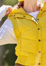 FREE PEOPLE MUSTARD YELLOW PUFFER VEST