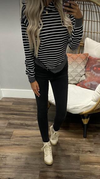 BLACK AND WHITE ASYMMETRICAL HOODIE