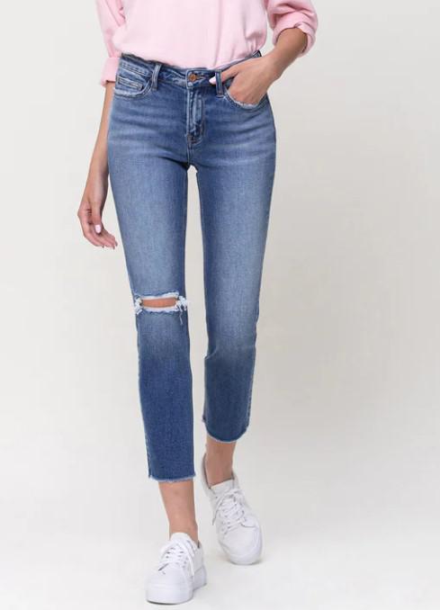CARLENE MID RISE STRETCH STRAIGHT