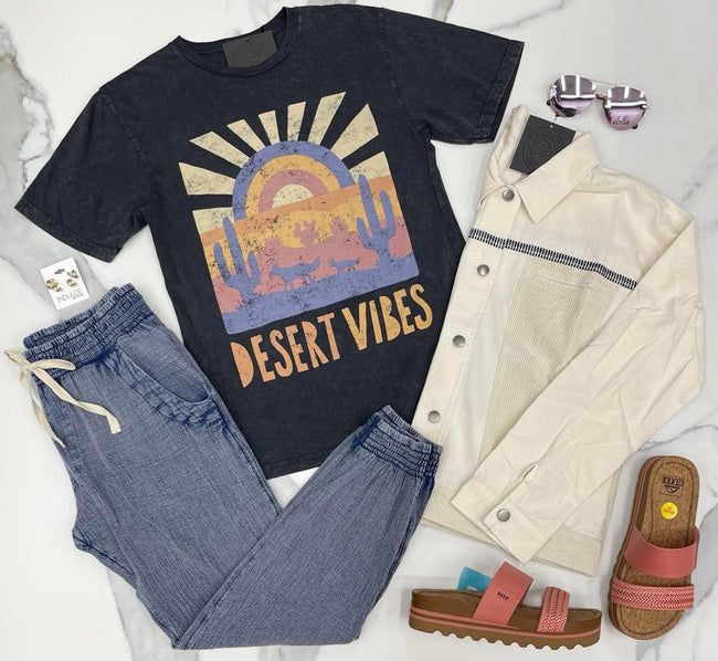 BLACK WASH MULTI DESERT VIBES TEE