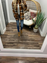 COPPER PLAID SNAP SHACKET