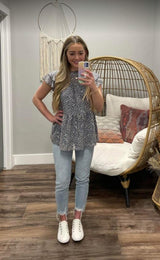 SLATE ANIMAL PRINTED BLOUSE
