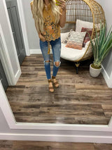 CAMEL EMBROIDERED TASSEL TOP