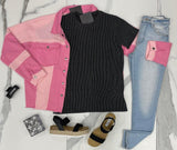 BLACK WASHED RIBBED TOP
