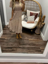 CREAM FLORAL ASYMMETRICAL DRESS