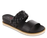 BLACK DOUBLE STRAP BRAIDED SANDAL