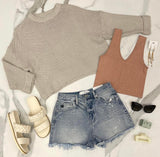 SAIL GREY CHUNKY SWEATER TOP