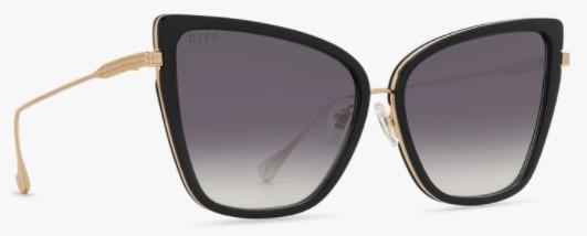 DIFF Valerie Gold Grey Gradient Sunglasses