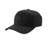 MENS NIXON ALL BLACK DEEP DOWN FLEXFIT HAT