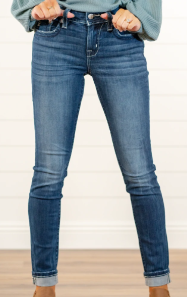 MISS ME MID RISE CUFFED DENIM