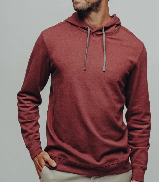 MENS WINE NORMAL BRAND BASIC HOODIE