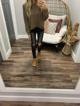 MOCHA TEXTURE LONG SLEEVE TOP *FINAL SALE*