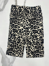 NATURAL ANIMAL PRINT BIKER SHORTS