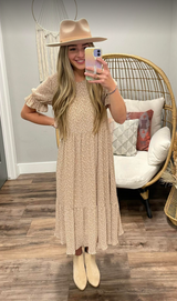MAUVE FLORAL TIERED DRESS