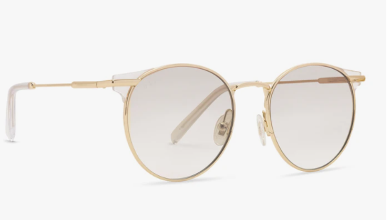 DIFF SUMMIT GOLD + BEIGE MIRRORED SUNGLASSES