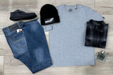 PRANA CREW TEE HEATHER GREY
