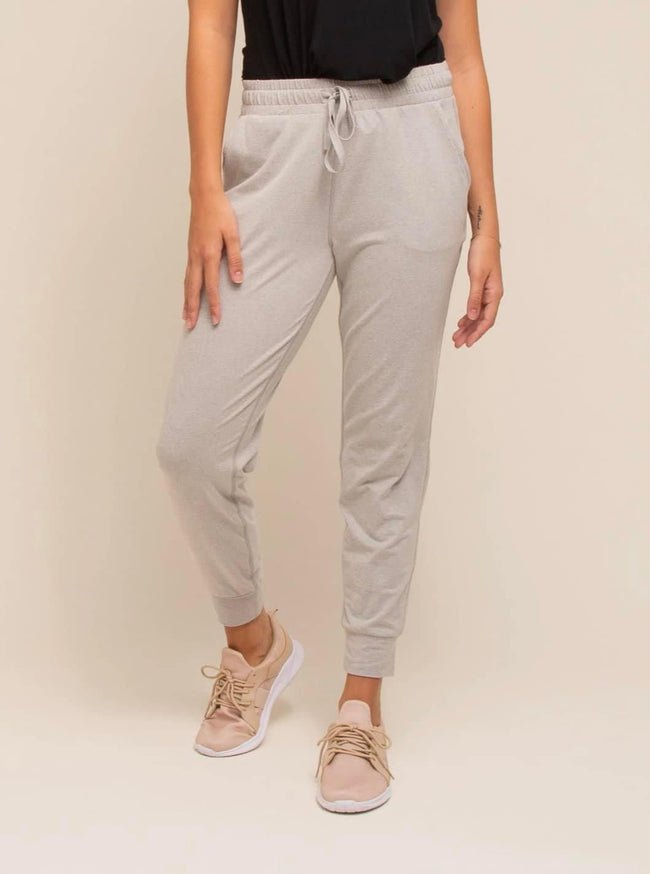 HEATHER GREY ON THE GO JOGGERS