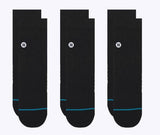 STANCE BLACK ICON QUARTER 3 PACK SOCKS