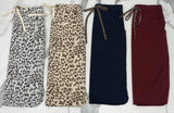 NAVY LEOPARD DRAWSTRING SKIRT