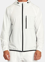 MENS WHITE YOGGER ZIP UP HOODED JACKET