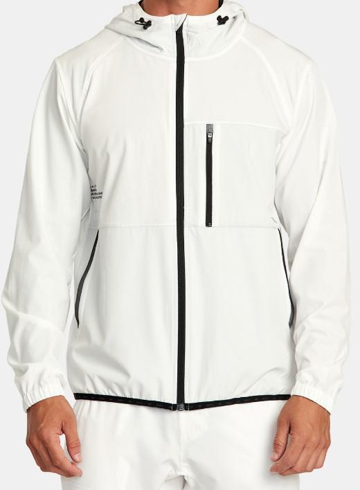 MENS WHITE YOGGER ZIP UP HOODED JACKET