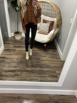 RUST HARVEST FALL PLAID BUTTON UP