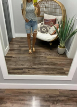 TEAL FLORAL PRINT TEE