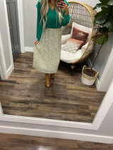 CHLOE PLEATED FLORAL SKIRT