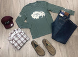 MENS SAGE LUCKY BRAND BUFFALO TOO LOUGH LONG SLEEVE TEE