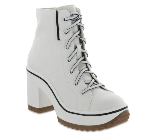 MIA WHITE ZELIA COMBAT BOOT