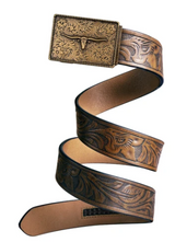 MISSION BELT WESTERN BULL LIGHT BROWN BELT