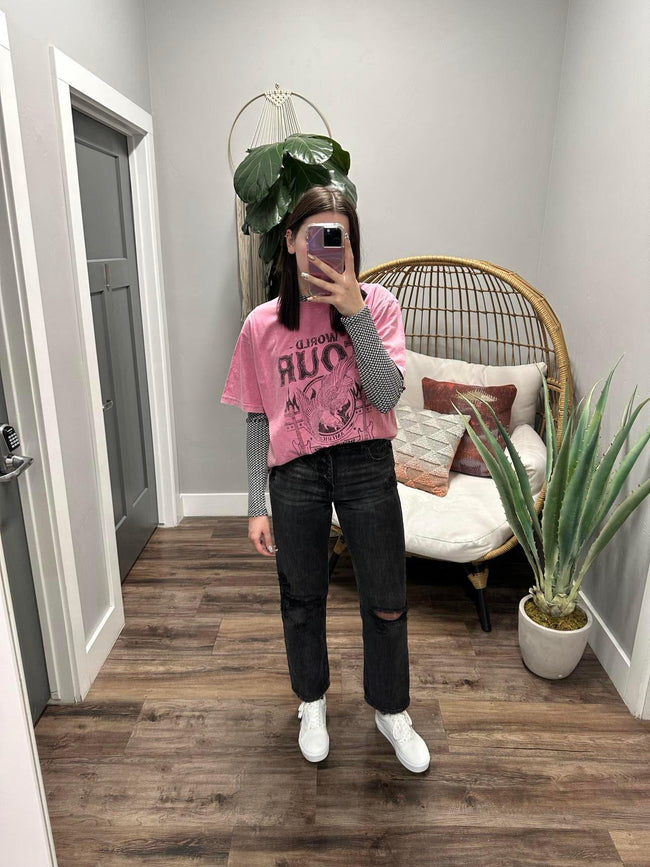 WASHED PINK WORLD TOUR OVERSIZED TEE