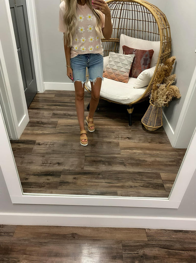 PINK WASHED VINTAGE DAISY TEE