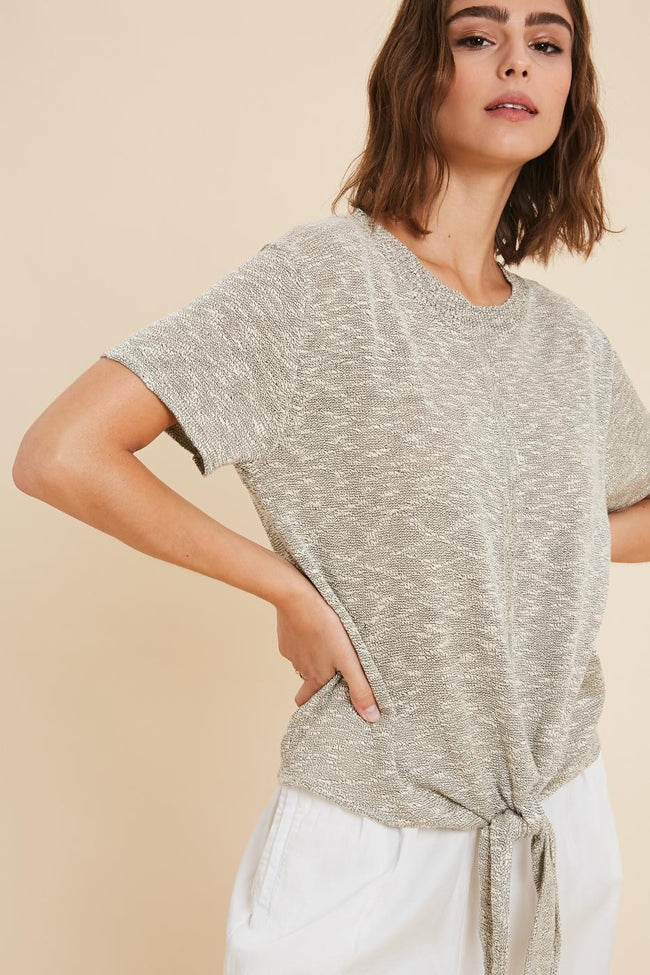 TIE FRONT OATMEAL TOP