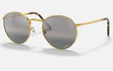 Ray-Ban New Round Legend Gold Frame Polarized Gradient Dark Grey Lens